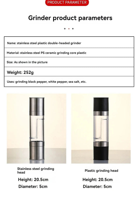 2-in-1 Manual Salt & Pepper Grinder