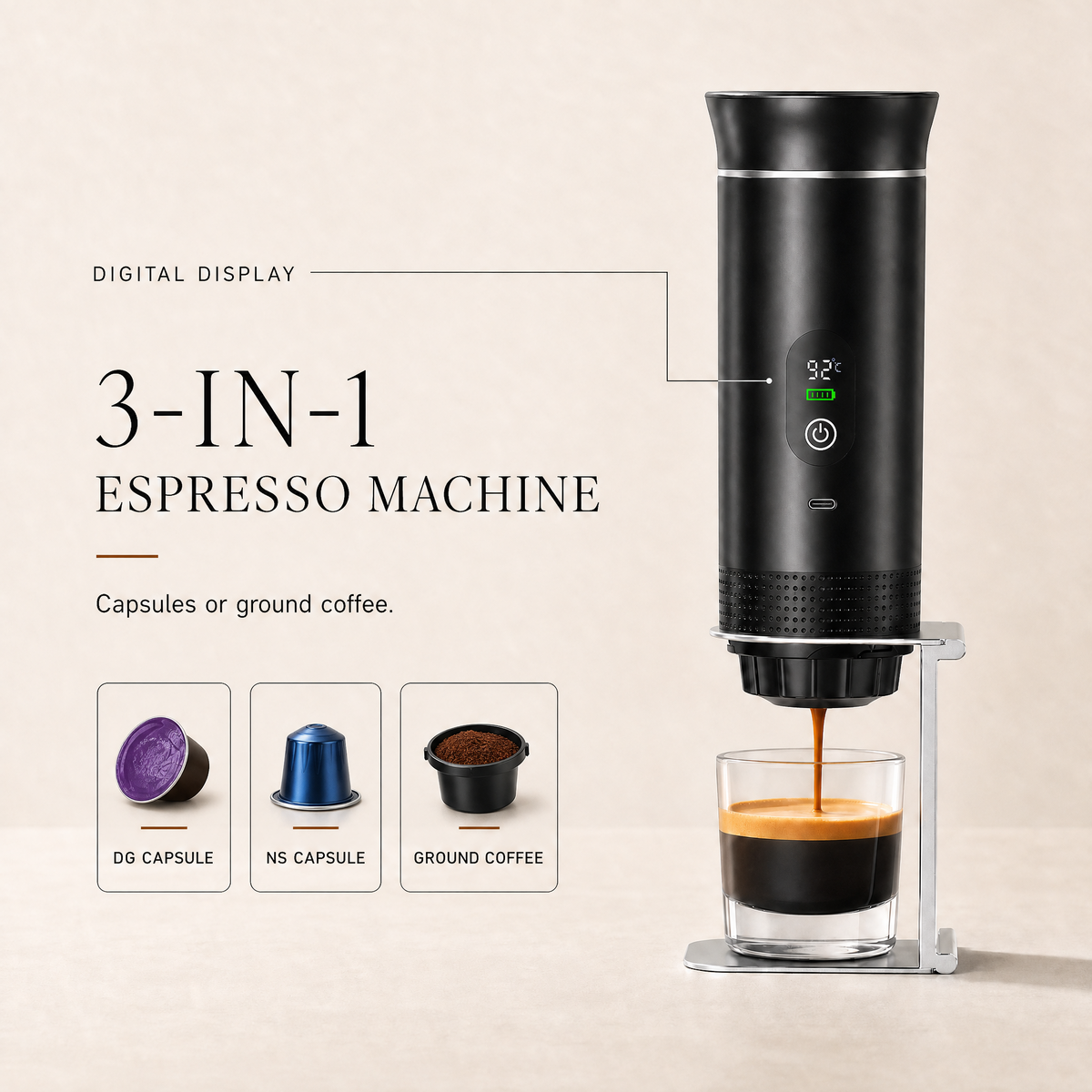 Portable 3-in-1 Espresso Coffee Machine