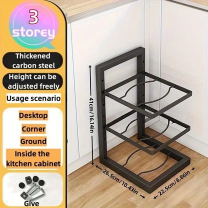 Multi Layer Kitchen Pot & Pan Storage Rack