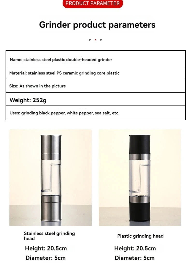 2-in-1 Manual Salt & Pepper Grinder