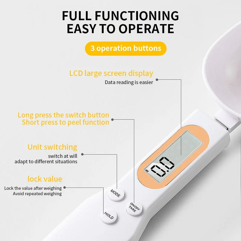 Digital Spoon Scale for Flour, Milk & Coffee