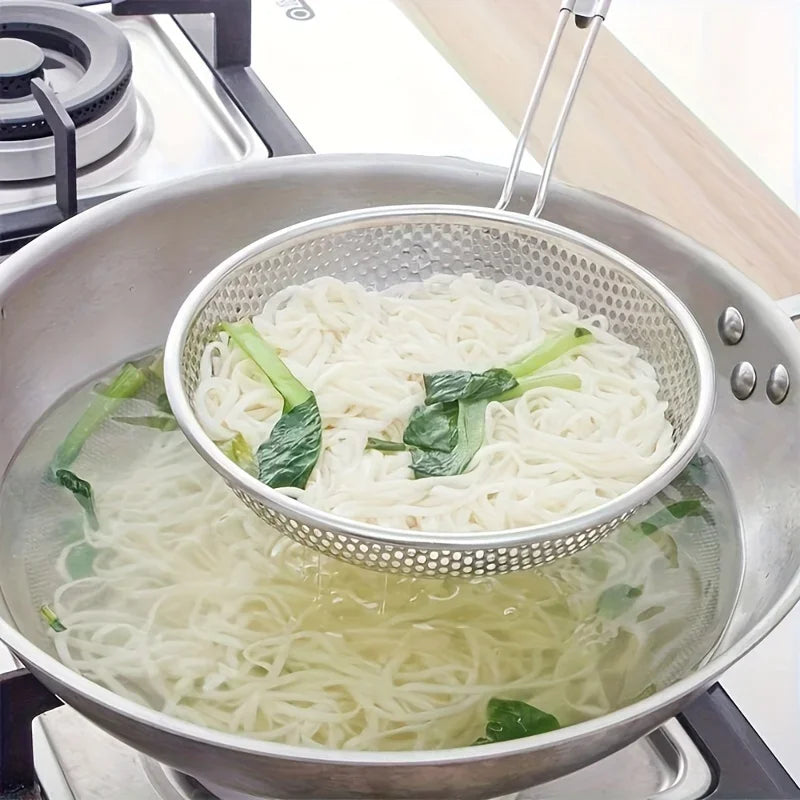 Stainless Steel Fine Mesh Colander with Wooden Handle