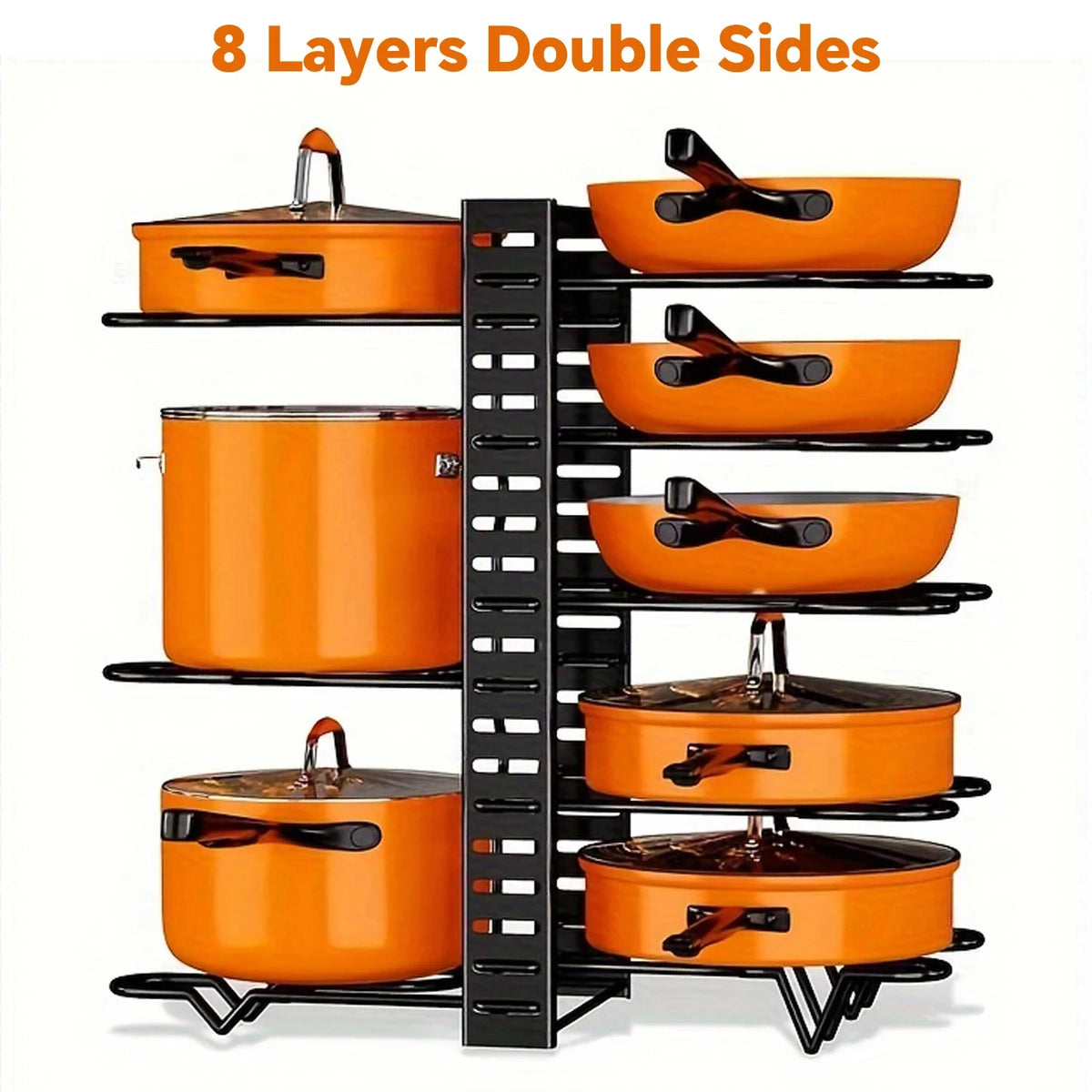 8 Tier Space Saving Pot Rack Organizer
