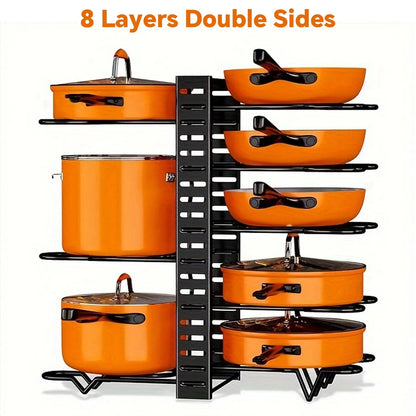 8 Tier Space Saving Pot Rack Organizer
