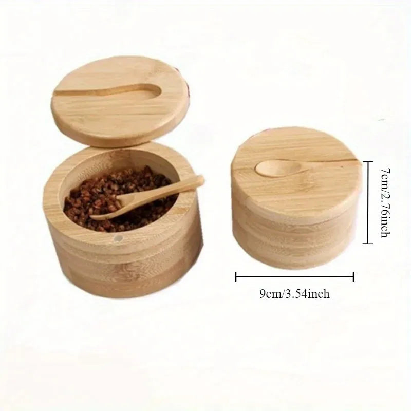 Bamboo Salt & Seasoning Storage Jar