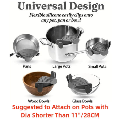 Clip On Strainer for Pots, Pans & Bowls