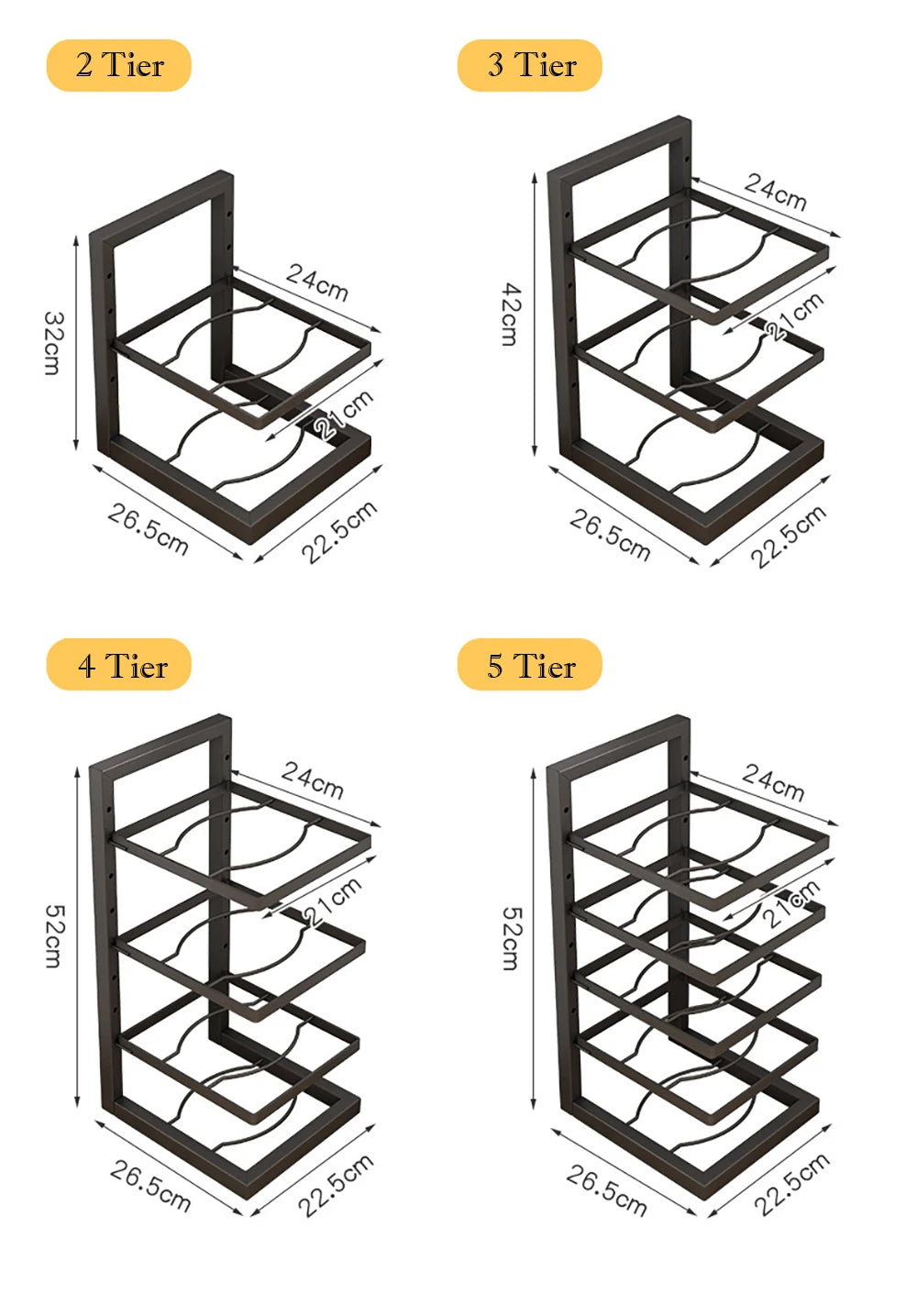 Multi Layer Kitchen Pot & Pan Storage Rack