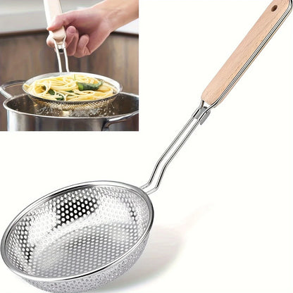 Stainless Steel Fine Mesh Colander with Wooden Handle