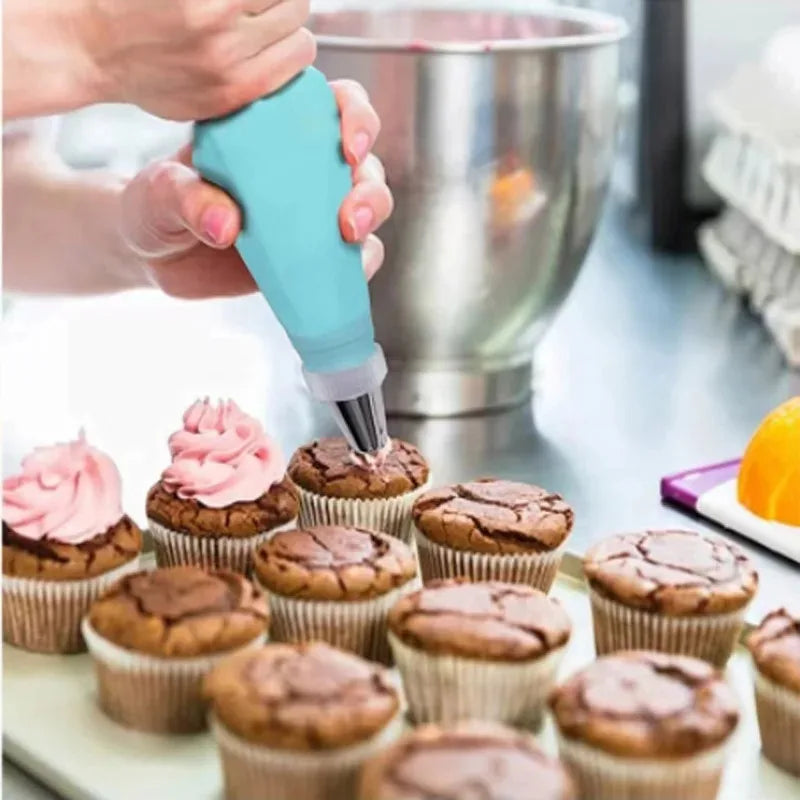 Silicone Piping Tip Set with Stainless Steel Nozzles