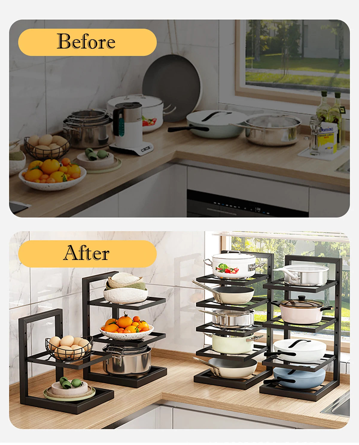 Multi Layer Kitchen Pot & Pan Storage Rack