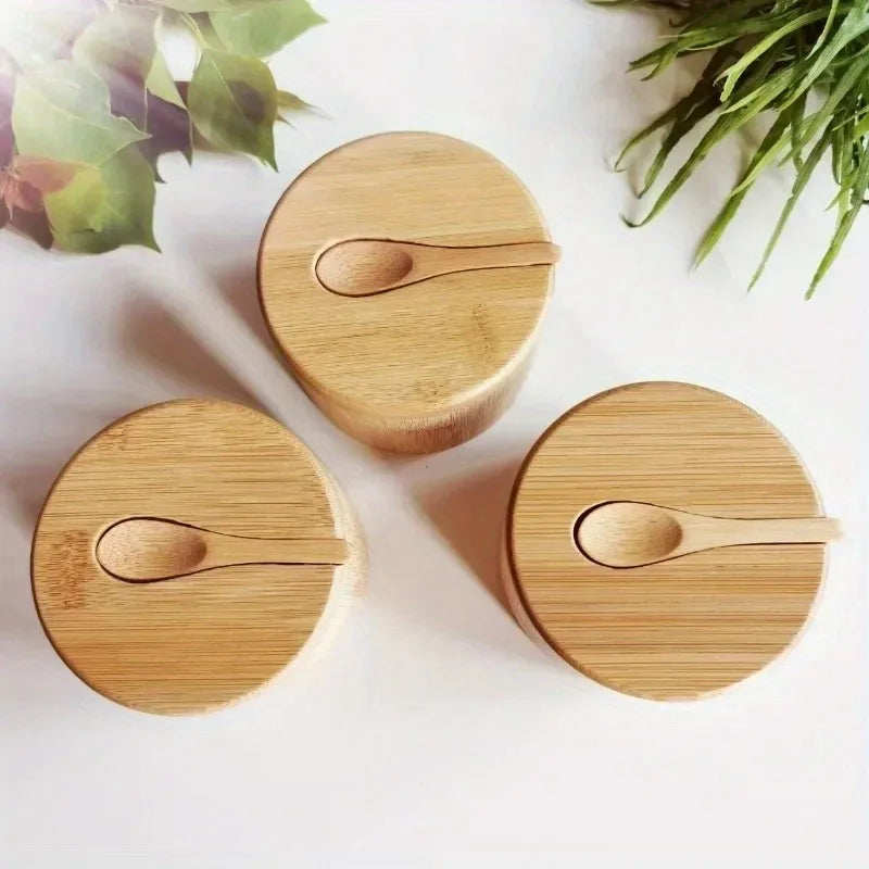 Bamboo Salt & Seasoning Storage Jar