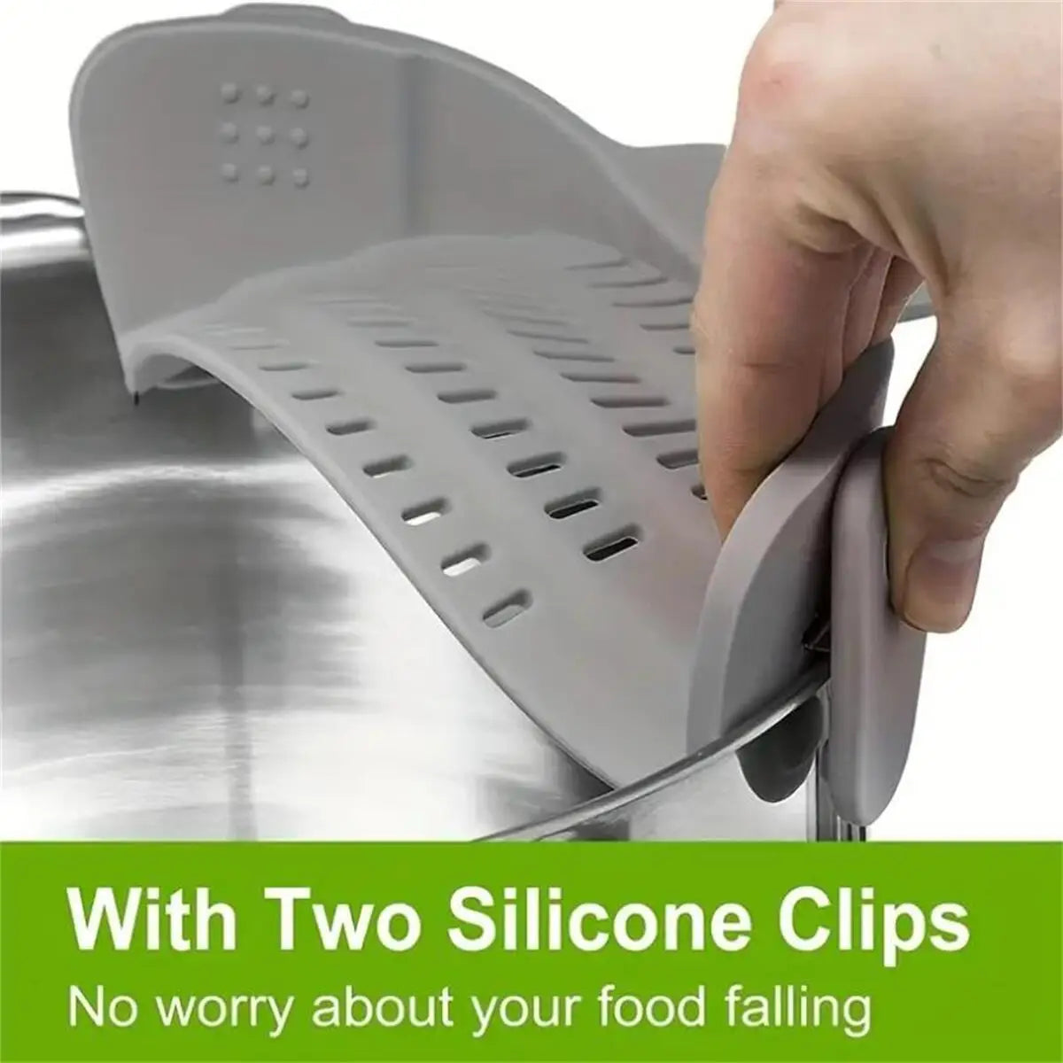Clip On Strainer for Pots, Pans & Bowls