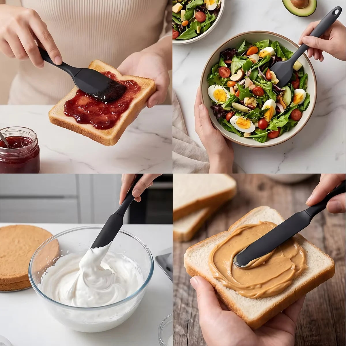 Silicone Spatula, Scraper & Oil Brush Set