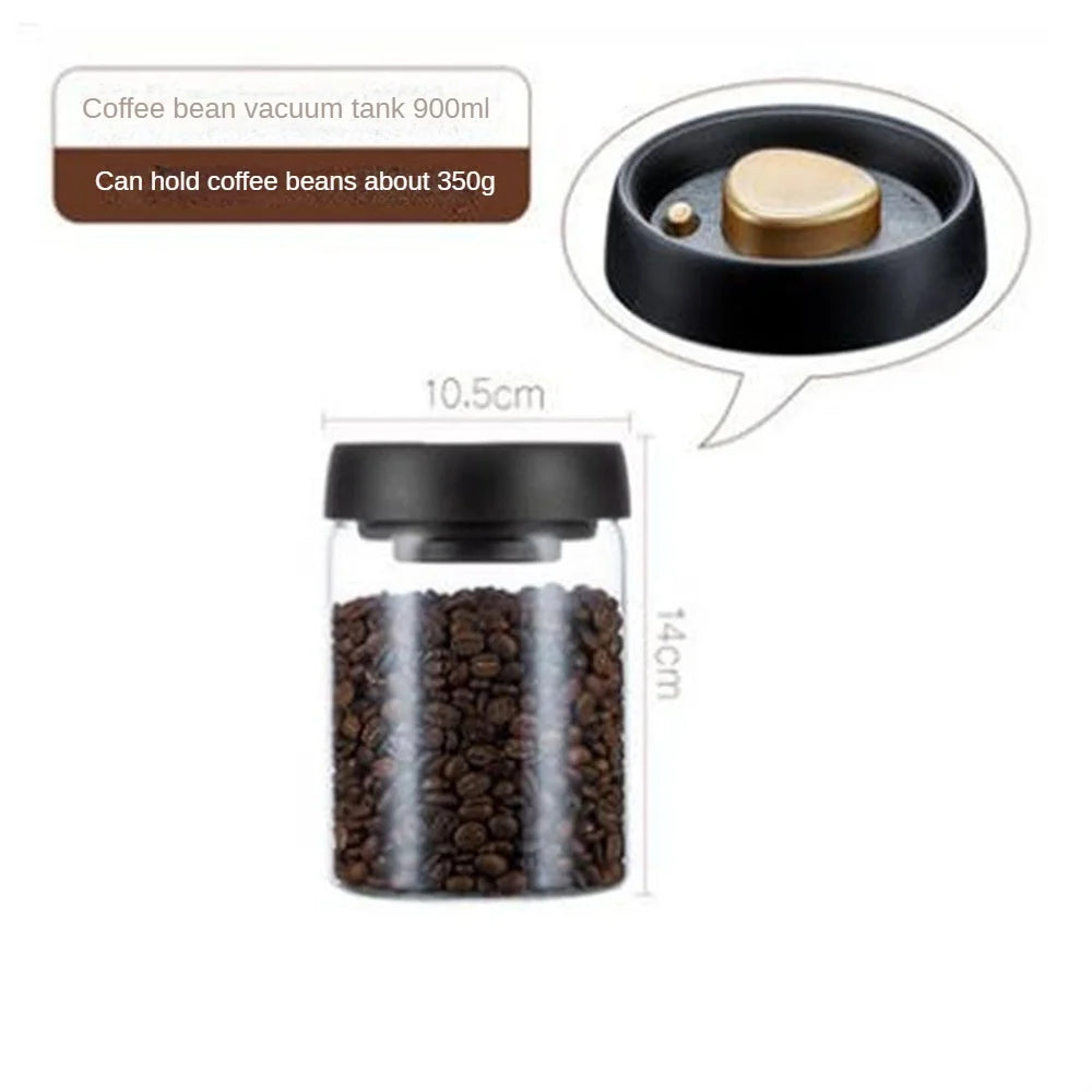 Vacuum Sealed Glass Coffee Bean Storage Container