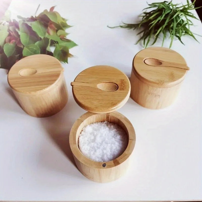 Bamboo Salt & Seasoning Storage Jar