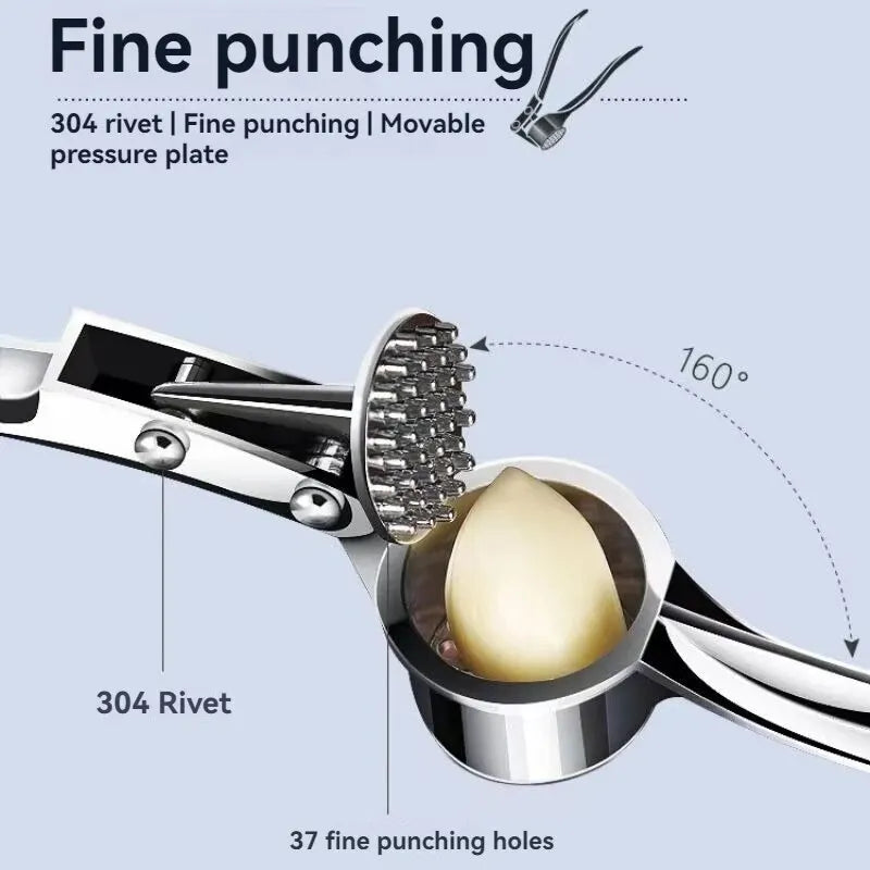 Stainless Steel Garlic Press & Crusher
