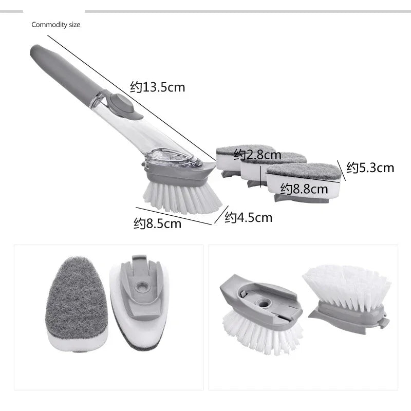 2-in-1 Long Handle Dishwashing Brush