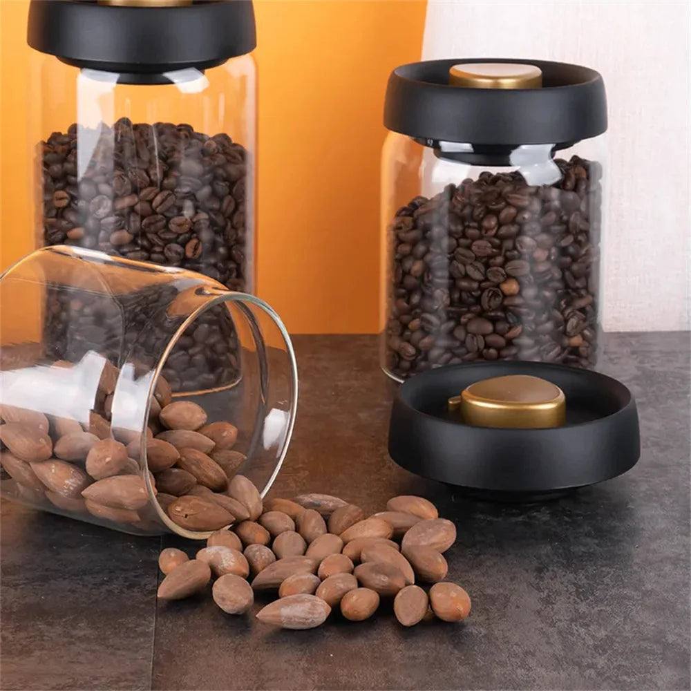 Vacuum Sealed Glass Coffee Bean Storage Container