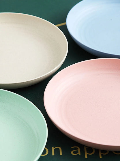 4-Piece Wheat Straw Dinner Plate Set