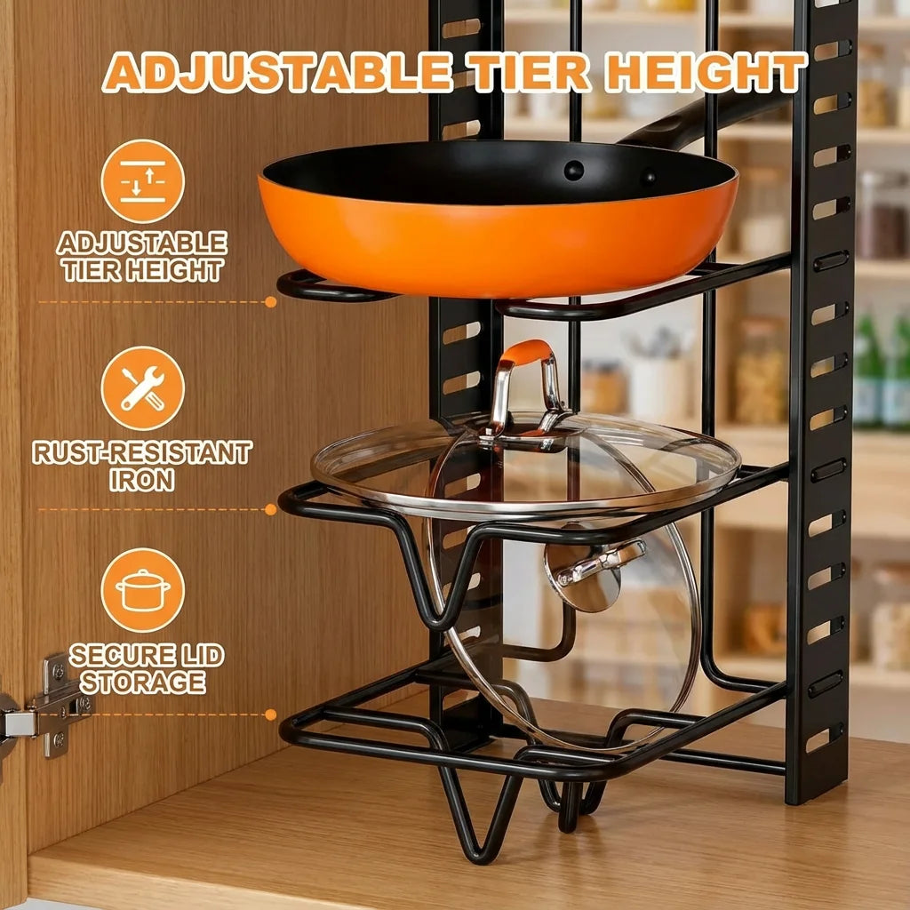8 Tier Space Saving Pot Rack Organizer