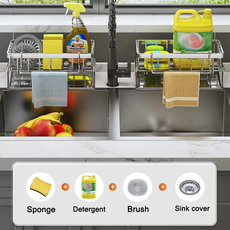 Stainless Steel Sink Cleaning Storage Rack