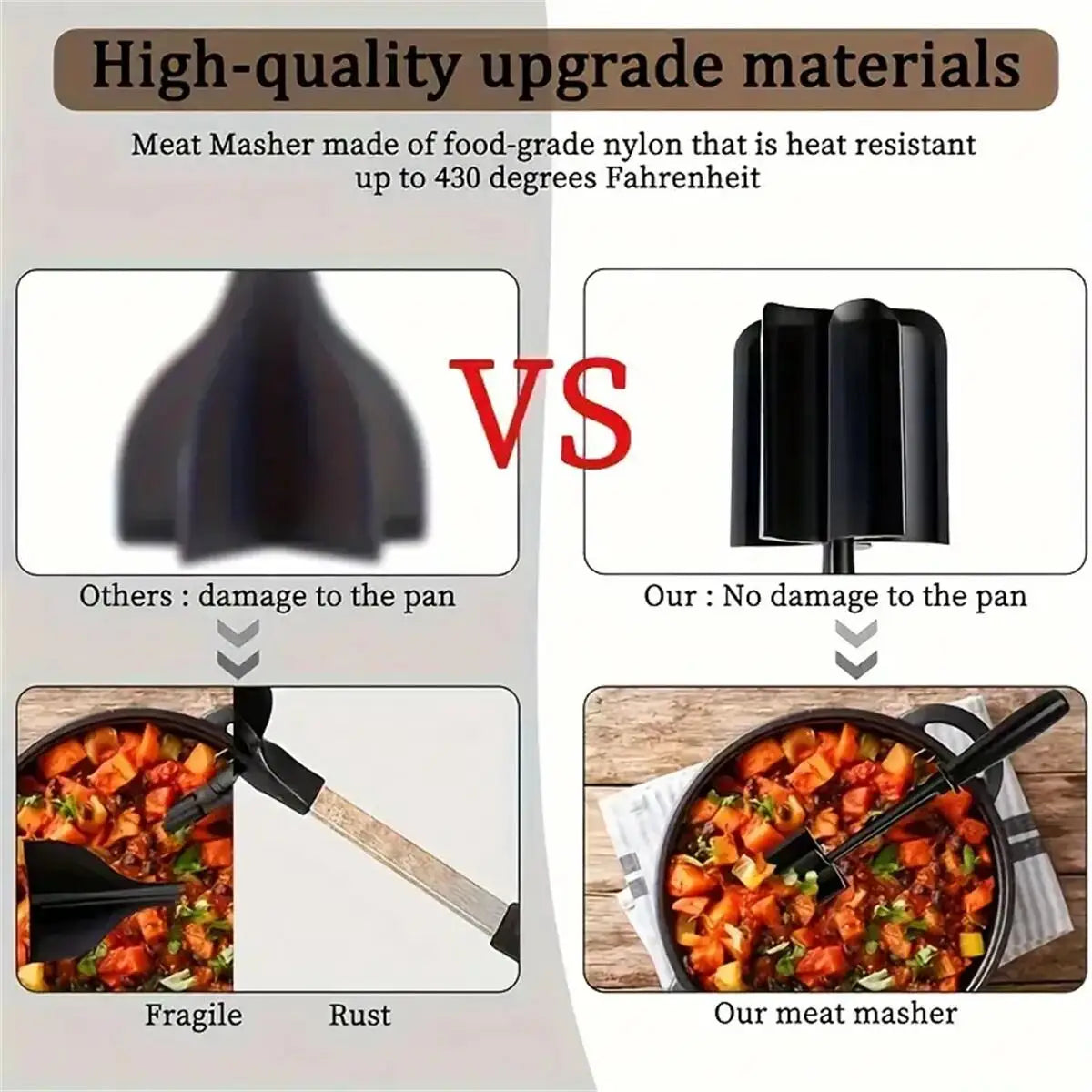 Heat Resistant Meat Chopper & Smasher
