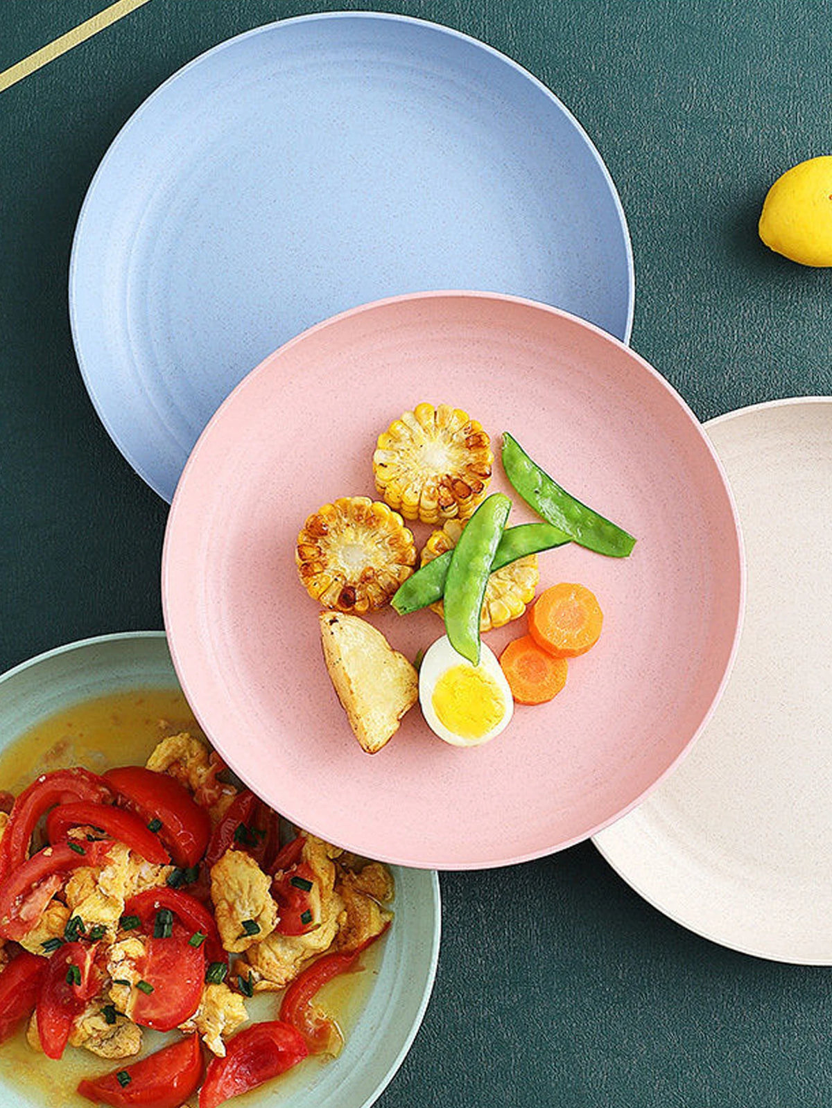 4-Piece Wheat Straw Dinner Plate Set