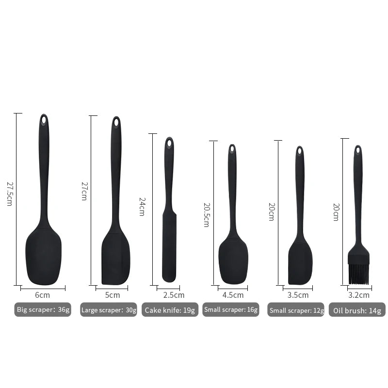 Silicone Spatula, Scraper & Oil Brush Set