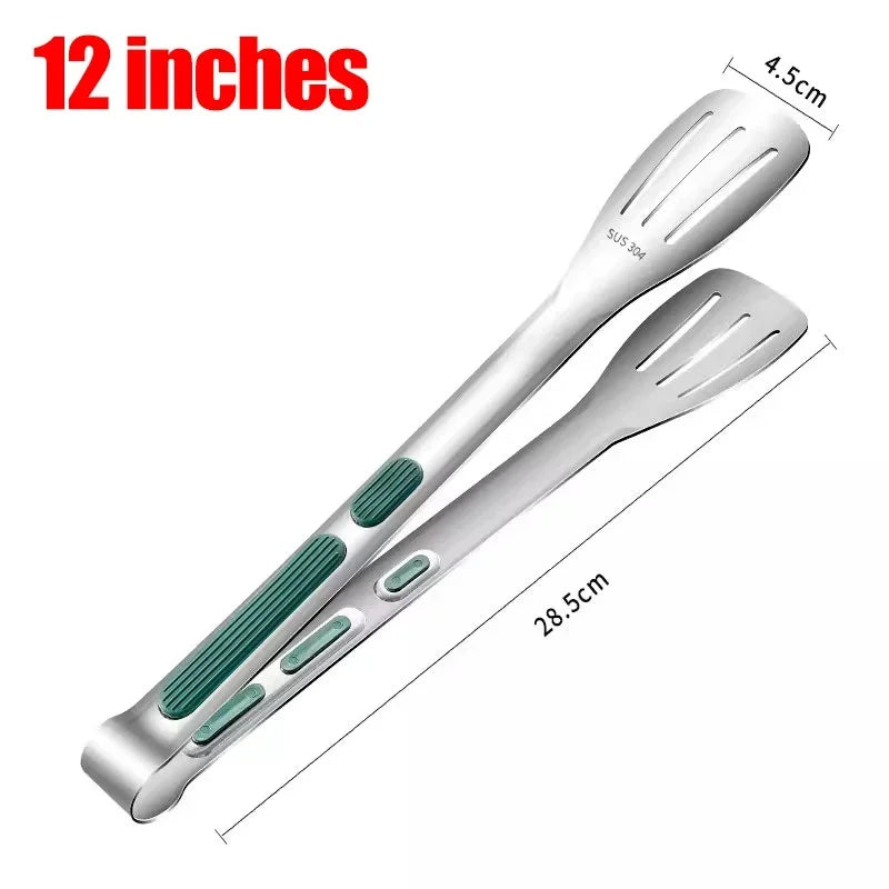 Stainless Steel Heat Resistant Steak & BBQ Cooking Tongs