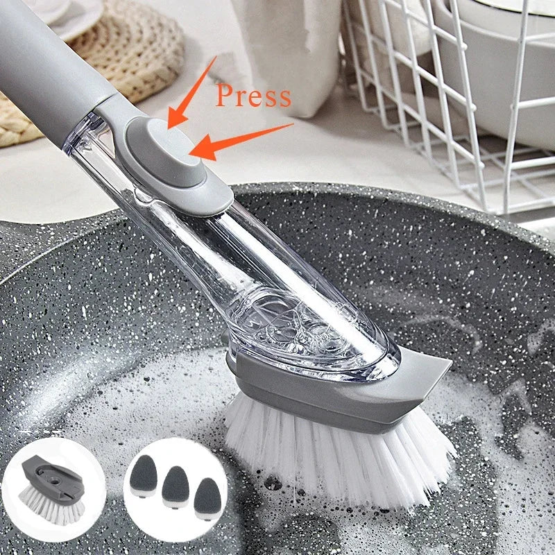 2-in-1 Long Handle Dishwashing Brush