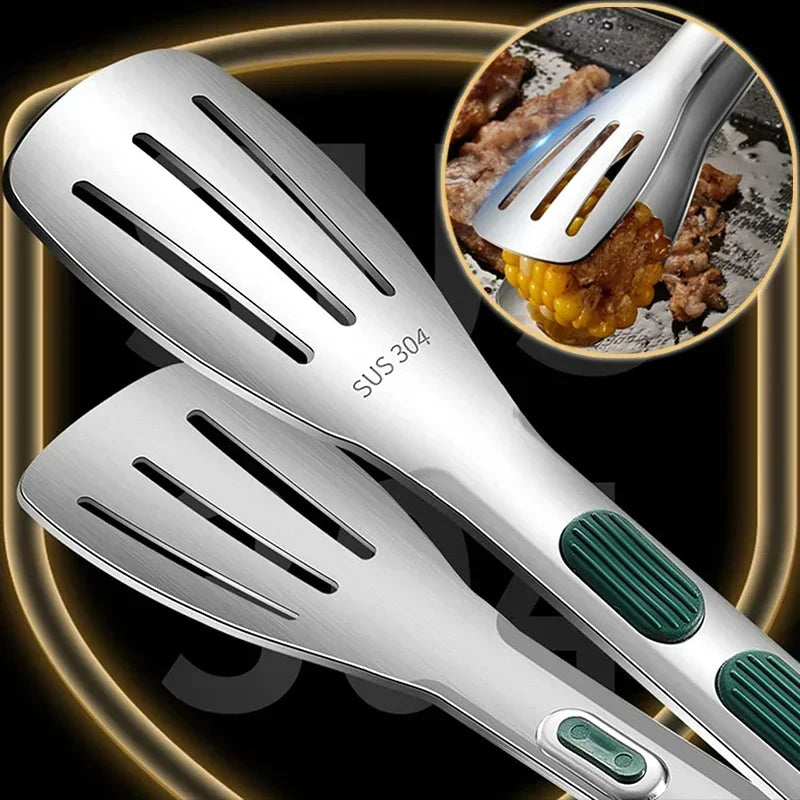 Stainless Steel Heat Resistant Steak & BBQ Cooking Tongs