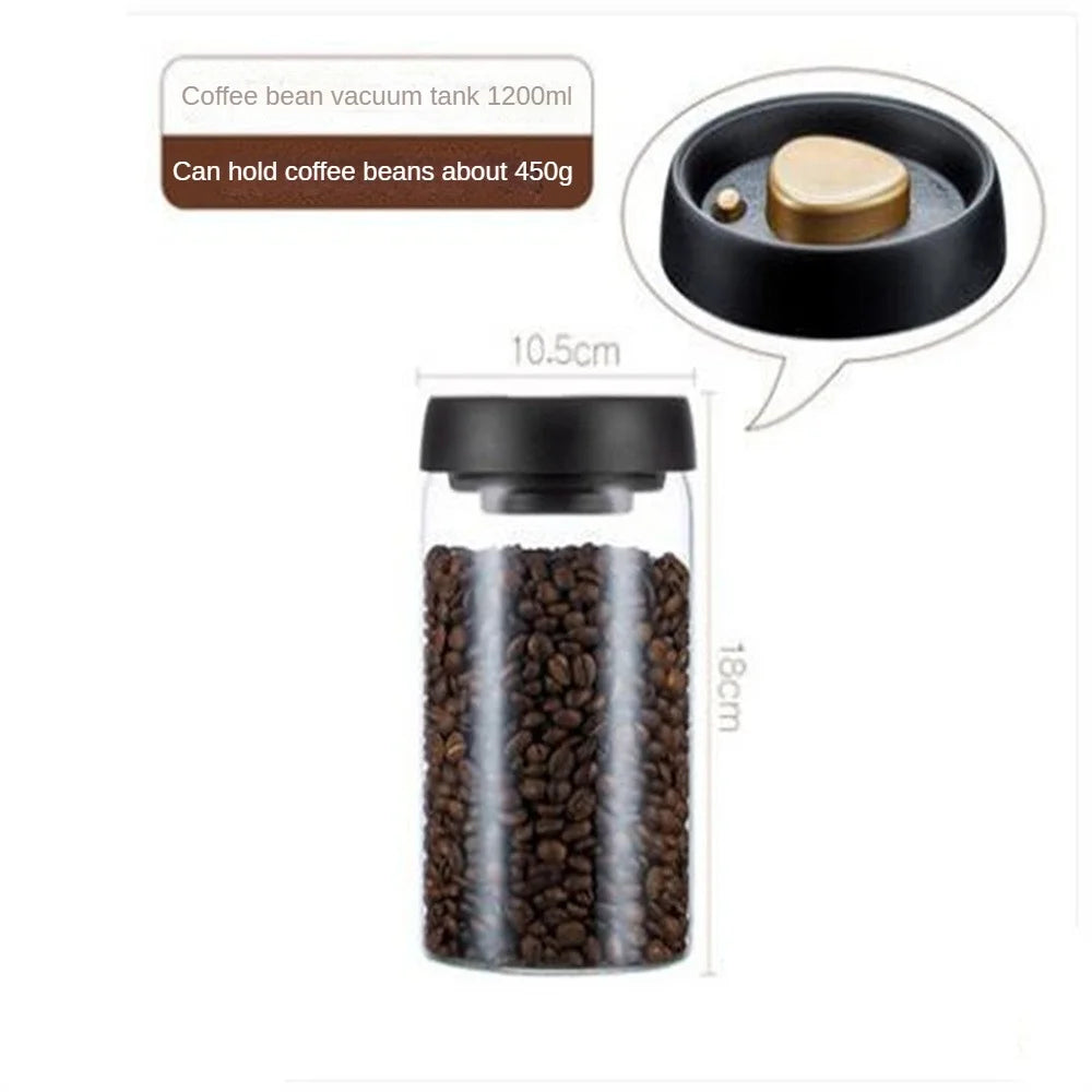 Vacuum Sealed Glass Coffee Bean Storage Container
