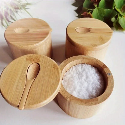 Bamboo Salt & Seasoning Storage Jar