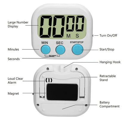 Digital Kitchen Timer Stopwatch with LCD Display