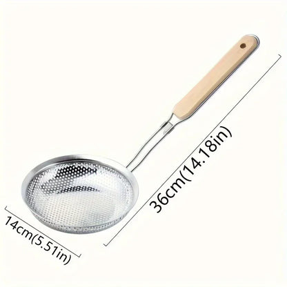 Stainless Steel Fine Mesh Colander with Wooden Handle
